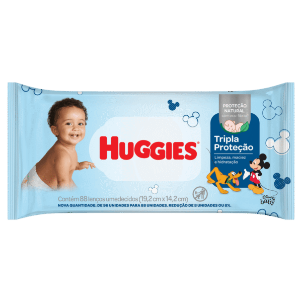 Lenço Umedecido Disney Baby Huggies Tripla Proteção c/ 88 Un