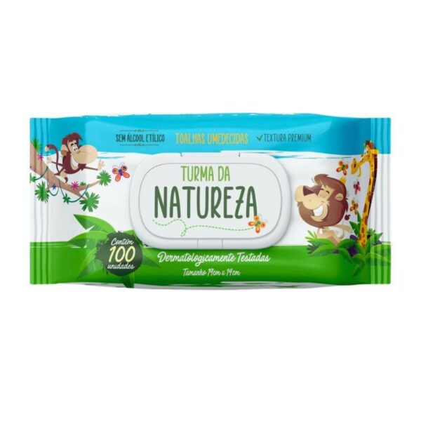 Lenço Umedecido Turma da Natureza c/ 100 Un